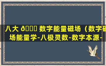 八大 💐 数字能量磁场（数字磁场能量学-八极灵数-数字本源-数字传 🦊 说）